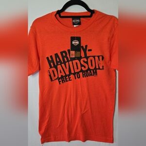 NWT Harley-Davidson Men's Unisex Small Vibrant Orange Tee Wearnes Singapore